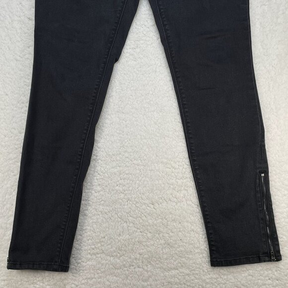 White House Black Market Jeans Womens Sz 8R  Black Shimmer Ankle Zipper 30x28 - Picture 3 of 12